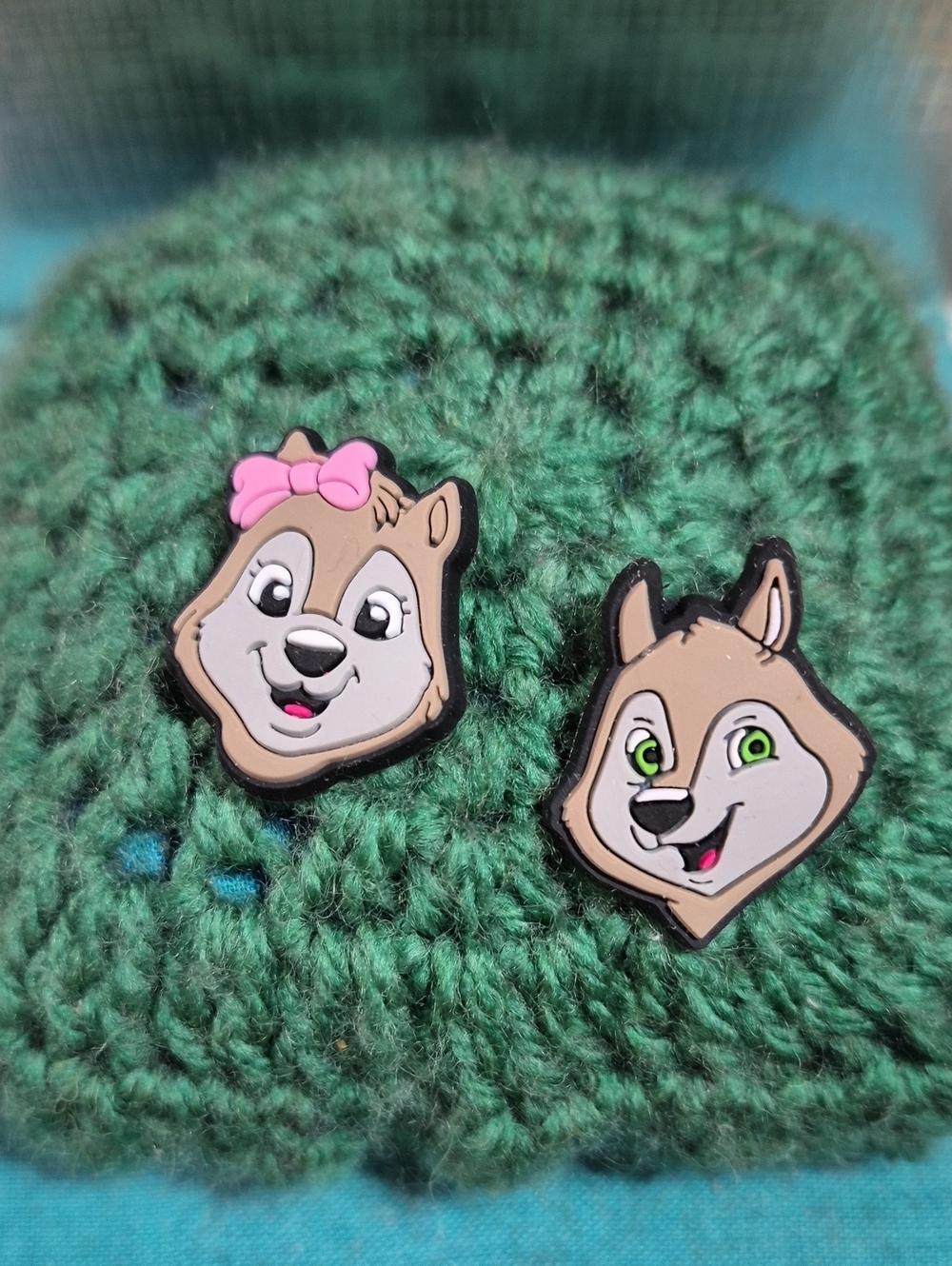 Great Wolf Lodge Character Shoe Charms featuring Wiley Wolf and Violet Wolf